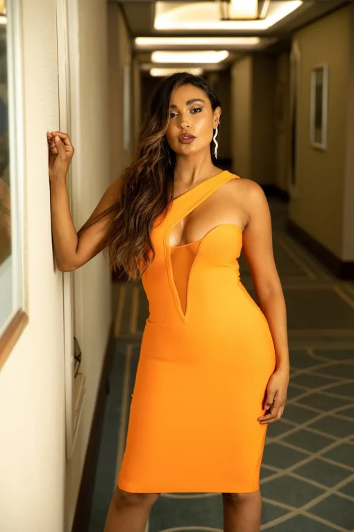 Stephanie Bandage Dress - Orange (XS - Clearance Sale)