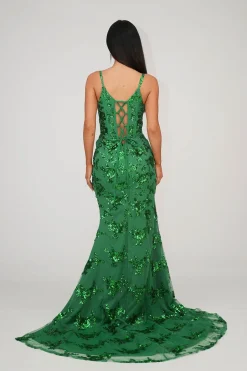 Tatiana Corset Gown - Bright Green (XS - Clearance Sale)