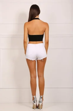 Tori Mid Rise Hotpants - White