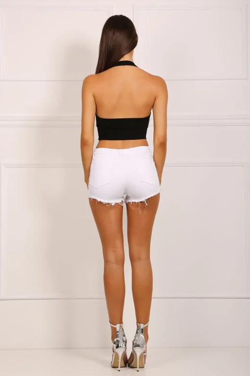 Tori Mid Rise Hotpants - White