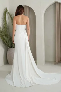 TYRA Matte Satin Gown - Ivory
