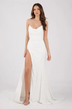 TYRA Matte Satin Gown - Ivory
