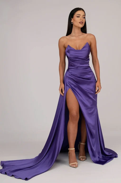 TYRA Satin Gown - Purple