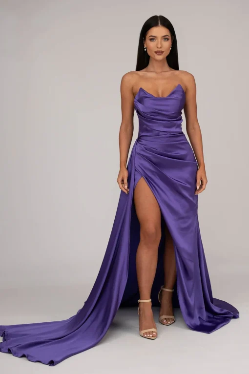 TYRA Satin Gown - Purple