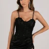 YESENIA Beaded Corset Gown - Black